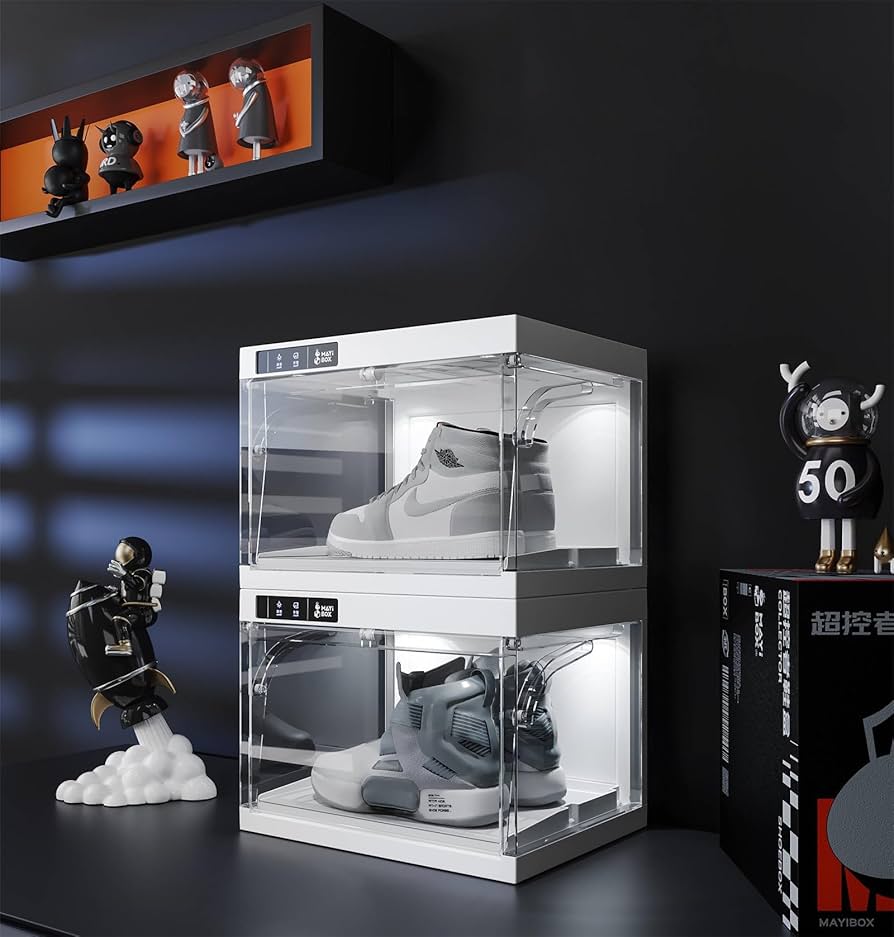 Amazon.com: FOERPL Shoe Display Case, Shoe Boxes, LED Smart